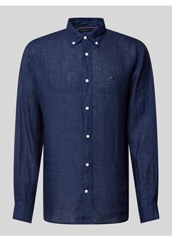 Koszula lniana o kroju regular fit z kołnierzykiem typu button down ze sklepu Peek&Cloppenburg  w kategorii Koszule męskie - zdjęcie 173583831
