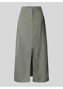 Spódnica z lnu z rozcięciem model ‘Ina’ ze sklepu Peek&Cloppenburg  w kategorii Spódnice - zdjęcie 173583872