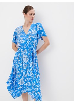 Mohito - Niebieska sukienka midi z wiskozy - niebieski ze sklepu Mohito w kategorii Sukienki - zdjęcie 173584723