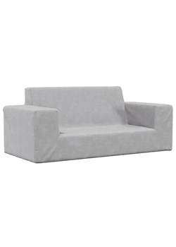 Jasnoszara sofa dla dzieci z pluszowym pokrowcem - Hallker 3X ze sklepu Edinos.pl w kategorii Fotele dziecięce - zdjęcie 173585582