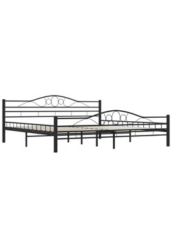 Czarne metalowe łóżko dwuosobowe 200x200 cm - Frelox ze sklepu Edinos.pl w kategorii Łóżka i materace - zdjęcie 173585653