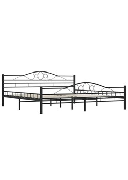 Czarne metalowe łóżko dwuosobowe 200x200 cm F9-T05 ze sklepu Edinos.pl w kategorii Łóżka i materace - zdjęcie 173585653