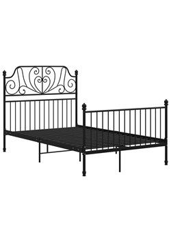 Czarne metalowe łóżko z zagłówkiem 120x200 cm - Retilo ze sklepu Edinos.pl w kategorii Łóżka i materace - zdjęcie 173585683
