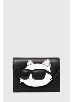 Karl Lagerfeld portfel skórzany damski kolor czarny 245W3215 ze sklepu ANSWEAR.com w kategorii Portfele damskie - zdjęcie 173586374