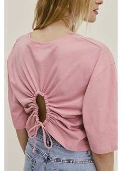 Answear Lab t-shirt bawełniany damski kolor różowy ze sklepu ANSWEAR.com w kategorii Bluzki damskie - zdjęcie 173586582