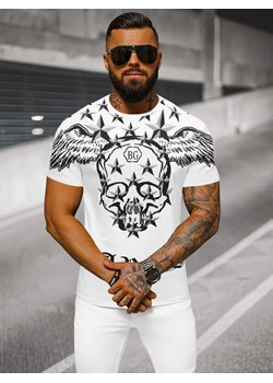 T-shirt męski slim fit biały OZONEE NB/MT3053Z ze sklepu ozonee.pl w kategorii T-shirty męskie - zdjęcie 173587014