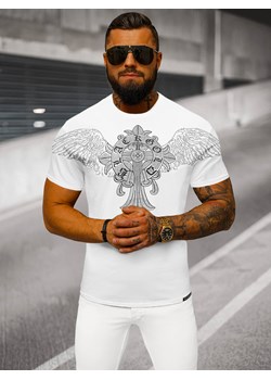 T-shirt męski slim fit biały OZONEE NB/MT3037Z ze sklepu ozonee.pl w kategorii T-shirty męskie - zdjęcie 173587021