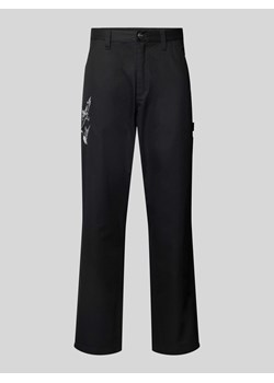 Spodnie o kroju regular fit z wyhaftowanym motywem model ‘DUCKS’ ze sklepu Peek&Cloppenburg  w kategorii Spodnie męskie - zdjęcie 173587102