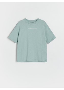 Reserved - Bawełniany t-shirt oversize - jasnoturkusowy ze sklepu Reserved w kategorii T-shirty chłopięce - zdjęcie 173588383