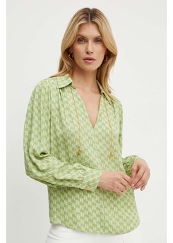 Elisabetta Franchi bluzka damska kolor zielony wzorzysta CAS3041E2 NORBLIN ze sklepu ANSWEAR.com w kategorii Bluzki damskie - zdjęcie 173589361