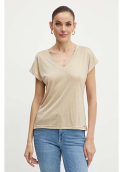 Morgan t-shirt DAGA damski kolor beżowy ze sklepu ANSWEAR.com w kategorii Bluzki damskie - zdjęcie 173591593