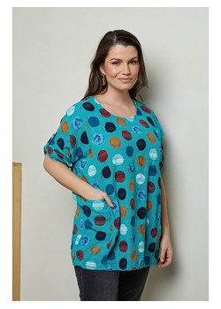 Curvy Lady Koszulka lniana w kolorze turkusowym ze sklepu Limango Polska w kategorii Bluzki damskie - zdjęcie 173594314