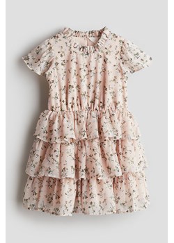 H & M - Szyfonowa sukienka z falbanami - Pomarańczowy ze sklepu H&M w kategorii Sukienki dziewczęce - zdjęcie 173595183
