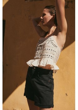 H & M - Wyszywany top na ramiączkach - Biały ze sklepu H&M w kategorii Bluzki damskie - zdjęcie 173595262