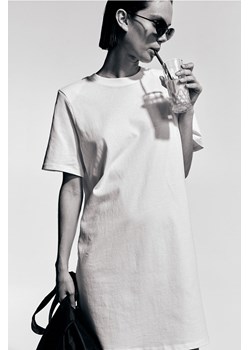 H & M - Sukienka T-shirtowa z watowanymi ramionami - Biały ze sklepu H&M w kategorii Sukienki - zdjęcie 173595273