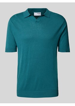 Koszulka polo lniana o kroju slim fit z wykładanym kołnierzem model ‘LAKE’ ze sklepu Peek&Cloppenburg  w kategorii T-shirty męskie - zdjęcie 173595334