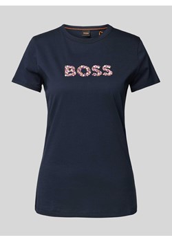 T-shirt z nadrukiem z logo model ‘Elogo’ ze sklepu Peek&Cloppenburg  w kategorii Bluzki damskie - zdjęcie 173595370