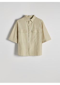 Reserved - Koszula boxy z kieszeniami - jasnozielony ze sklepu Reserved w kategorii Koszule męskie - zdjęcie 173597554