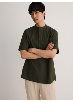 Reserved - Koszula regular ze stójką - oliwkowy ze sklepu Reserved w kategorii Koszule męskie - zdjęcie 173597633