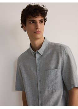 Reserved - Koszula regular z lnem - jasnozielony ze sklepu Reserved w kategorii Koszule męskie - zdjęcie 173599340