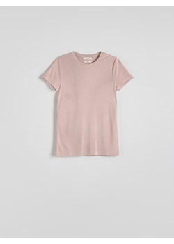 Reserved - T-shirt z modalem - pastelowy róż ze sklepu Reserved w kategorii Bluzki damskie - zdjęcie 173599511