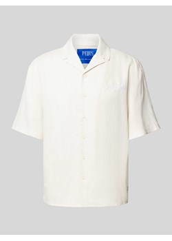 Koszula lniana o kroju regular fit z rękawem o dł. 1/2 ze sklepu Peek&Cloppenburg  w kategorii Koszule męskie - zdjęcie 173599902