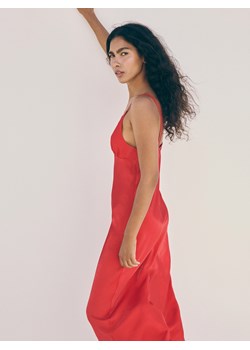 Reserved - Satynowa sukienka maxi z wiskozy - czerwony ze sklepu Reserved w kategorii Sukienki - zdjęcie 173600971