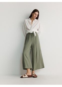 Reserved - Spodnie culotte - jasnozielony ze sklepu Reserved w kategorii Spodnie damskie - zdjęcie 173601074