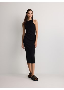 Reserved - Sukienka maxi z bawełnianej dzianiny - czarny ze sklepu Reserved w kategorii Sukienki - zdjęcie 173601113