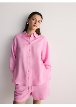 Reserved - Koszula z lnem - różowy ze sklepu Reserved w kategorii Koszule damskie - zdjęcie 173601220
