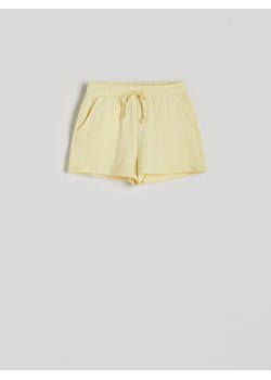 Reserved - Szorty z bawełnianej dzianiny - żółty ze sklepu Reserved w kategorii Szorty - zdjęcie 173601224