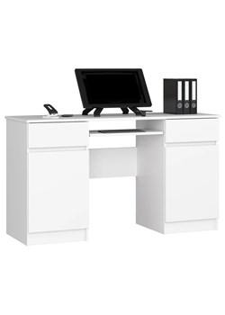 Białe biurko skandynawskie z szufladami - Ipolis 2X ze sklepu Edinos.pl w kategorii Biurka i sekretarzyki - zdjęcie 173601590