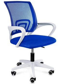 Niebieski fotel obrotowy do biurka - Azon 3X ze sklepu Edinos.pl w kategorii Krzesła biurowe - zdjęcie 173601803