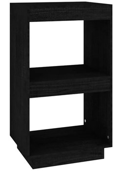 Czarny drewniany regał z 2 półkami E7-E84 ze sklepu Edinos.pl w kategorii Dom - zdjęcie 173601932