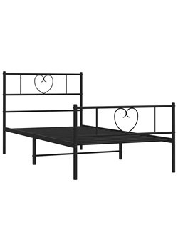 Czarne pojedyncze łóżko metalowe 80x200 cm - Edelis ze sklepu Edinos.pl w kategorii Łóżka i materace - zdjęcie 173602062