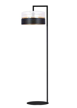 Lampa podłogowa z czarno-białym abażurem - A487-Voka ze sklepu Edinos.pl w kategorii Lampy podłogowe - zdjęcie 173602174