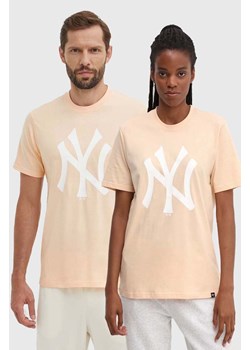 47 brand t-shirt bawełniany MLB New York Yankees kolor pomarańczowy z nadrukiem BB017TEMIME617760AF ze sklepu ANSWEAR.com w kategorii T-shirty męskie - zdjęcie 173602942