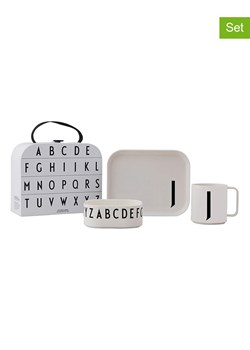 Design Letters 4-częściowy zestaw naczyń &quot;Classics in a suitcase&quot; w kolorze białym ze sklepu Limango Polska w kategorii Naczynia dziecięce - zdjęcie 173603500