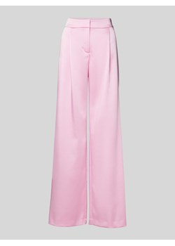 Spodnie materiałowe z szeroką nogawką i zakładkami w pasie ze sklepu Peek&Cloppenburg  w kategorii Spodnie damskie - zdjęcie 173603942