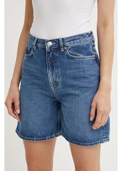 Samsoe Samsoe szorty jeansowe SASHELLY damskie kolor niebieski gładkie high waist F24200011 ze sklepu PRM w kategorii Szorty - zdjęcie 173605233