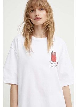 Samsoe Samsoe t-shirt bawełniany SAGIOTTO kolor biały z nadrukiem U24200007 ze sklepu PRM w kategorii T-shirty męskie - zdjęcie 173605253