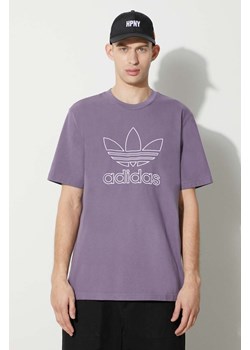 adidas Originals t-shirt bawełniany Trefoil Tee męski kolor fioletowy z aplikacją IR7992 ze sklepu PRM w kategorii T-shirty męskie - zdjęcie 173605351