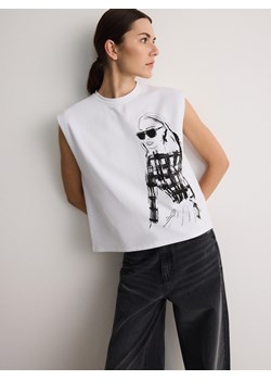Reserved - Bluzka z printem - biały ze sklepu Reserved w kategorii Bluzki damskie - zdjęcie 173606820