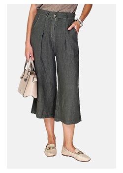 Le Jardin du Lin Lniane spodnie w kolorze khaki ze sklepu Limango Polska w kategorii Spodnie damskie - zdjęcie 173607171