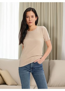 Sinsay - Koszulka w prążki - beżowy ze sklepu Sinsay w kategorii Bluzki damskie - zdjęcie 173609672