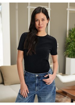 Sinsay - Koszulka w prążki - czarny ze sklepu Sinsay w kategorii Bluzki damskie - zdjęcie 173609674