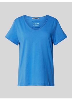 T-shirt z dekoltem w zaokrąglony serek ze sklepu Peek&Cloppenburg  w kategorii Bluzki damskie - zdjęcie 173611450