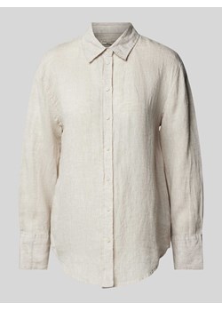 Bluzka z lnu w jednolitym kolorze ze sklepu Peek&Cloppenburg  w kategorii Koszule damskie - zdjęcie 173611533