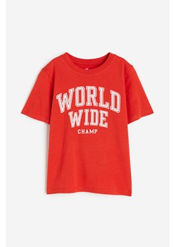 H & M - Bawełniany T-shirt - Czerwony ze sklepu H&M w kategorii T-shirty chłopięce - zdjęcie 173611732