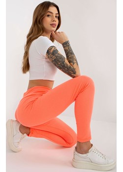 Pomarańczowe legginsy prążkowane EM-LG-725.11, Kolor pomarańczowy, Rozmiar uniwersalny, EX MODA ze sklepu Intymna w kategorii Spodnie damskie - zdjęcie 173614243